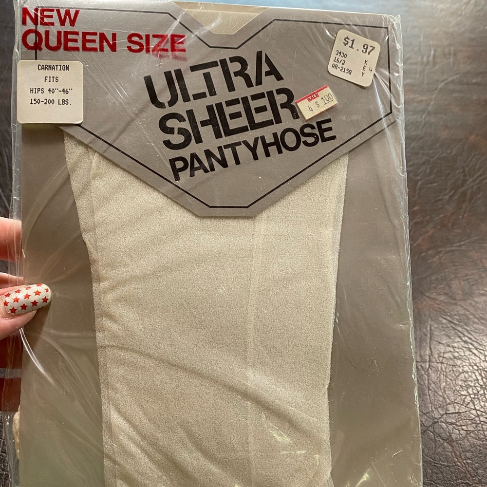 Kmart Queen Size Cloud White Ultra Sheer Pantyhose